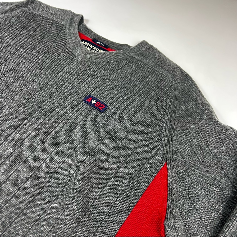 Vintage Abercrombie Fitch Mens XL Muscle Sweater Thick Ribbed Colorblock Y2K A92